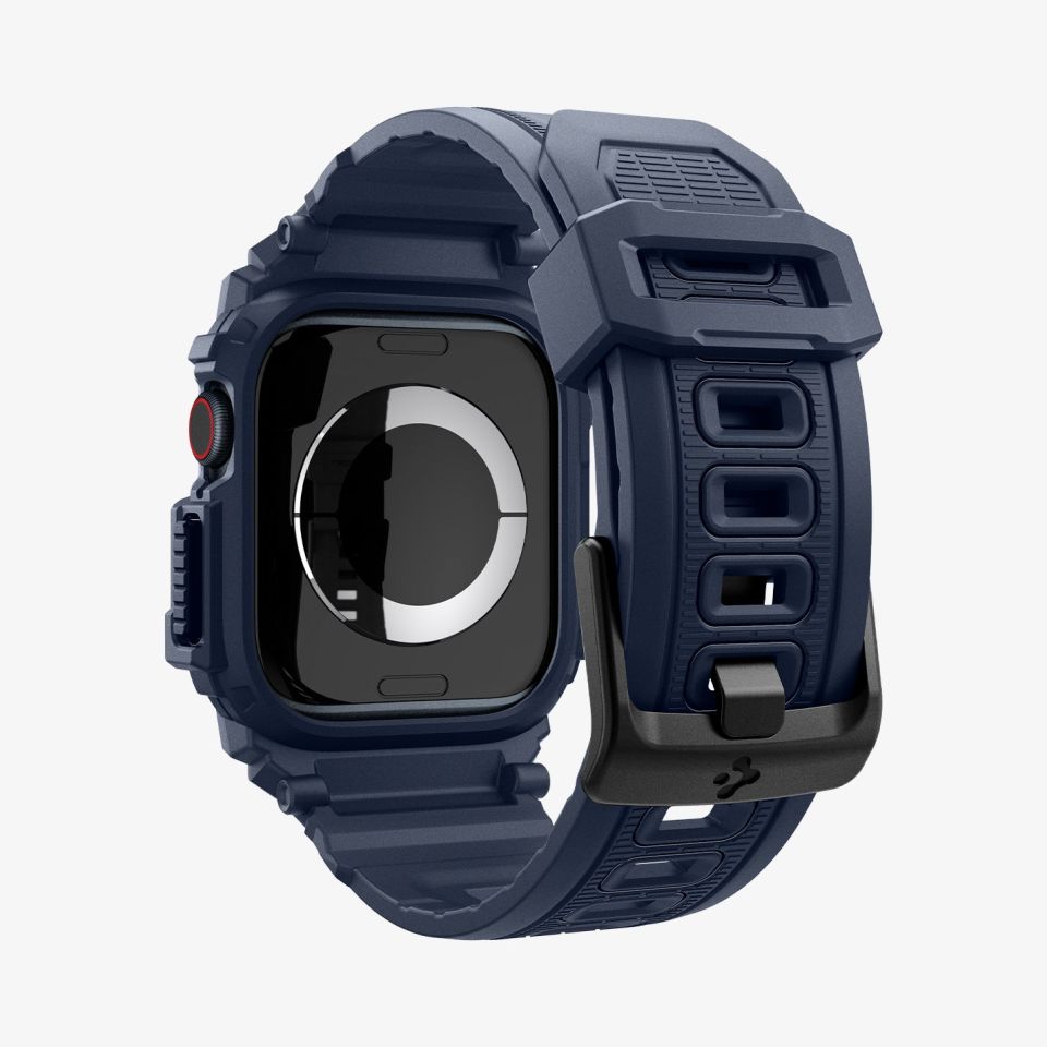 Spigen Apple Watch 42mm Seri 11/10 ile uyumlu Kılıf & Kordon Kayış Rugged Armor Pro Navy Blue