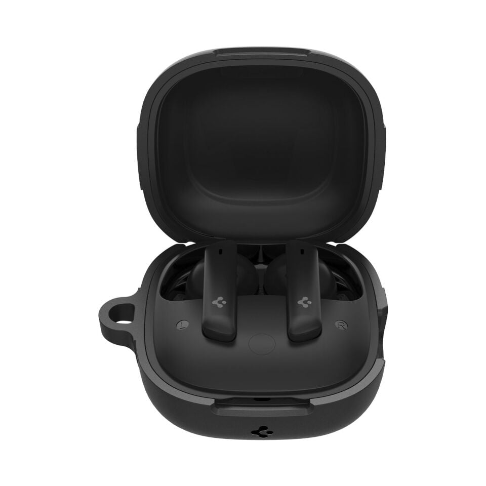 Spigen Audio TWS P20 Kulaklık Kılıfı Ekstra Dayanıklı Kılıf Rugged Armor Hava Kanalı Teknolojisi™ Askeri Sınıf Koruma Çift Katman Kılıf Matte Black