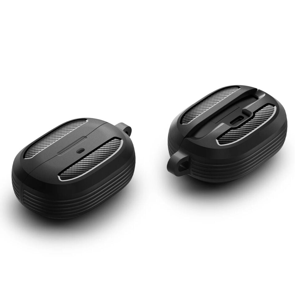 Spigen Audio TWS P10 Kulaklık Kılıfı Ekstra Dayanıklı Kılıf Rugged Armor Hava Kanalı Teknolojisi™ Askeri Sınıf Koruma Çift Katman Kılıf Matte Black