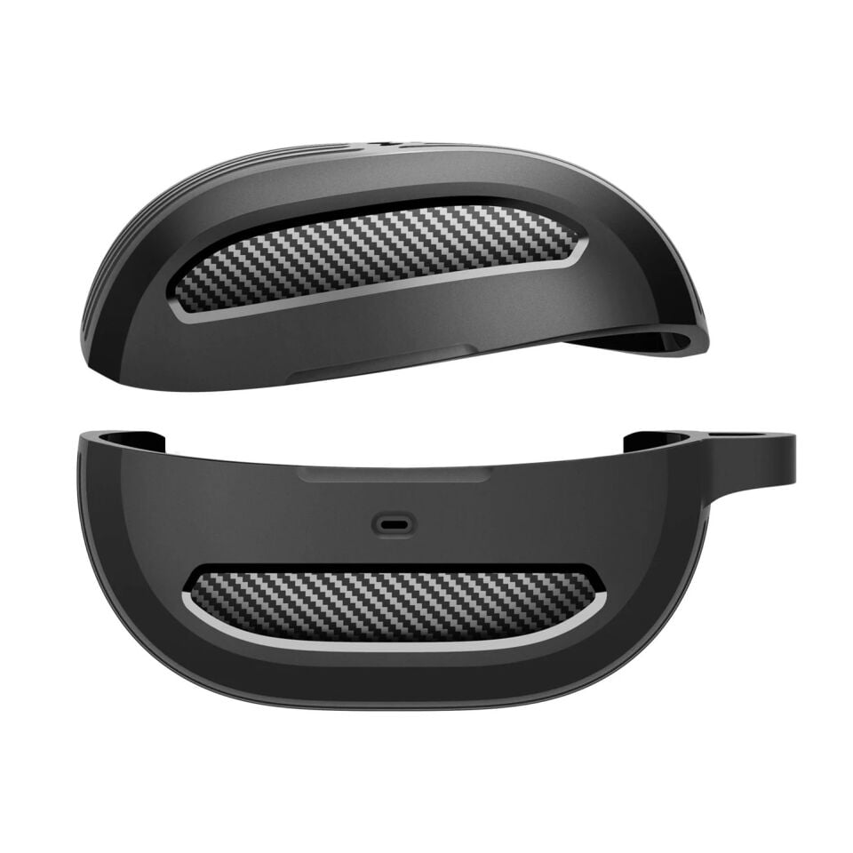 Spigen Audio TWS P10 Kulaklık Kılıfı Ekstra Dayanıklı Kılıf Rugged Armor Hava Kanalı Teknolojisi™ Askeri Sınıf Koruma Çift Katman Kılıf Matte Black