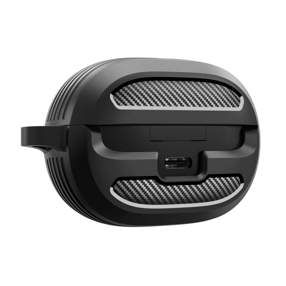 Spigen Audio TWS P10 Kulaklık Kılıfı Ekstra Dayanıklı Kılıf Rugged Armor Hava Kanalı Teknolojisi™ Askeri Sınıf Koruma Çift Katman Kılıf Matte Black