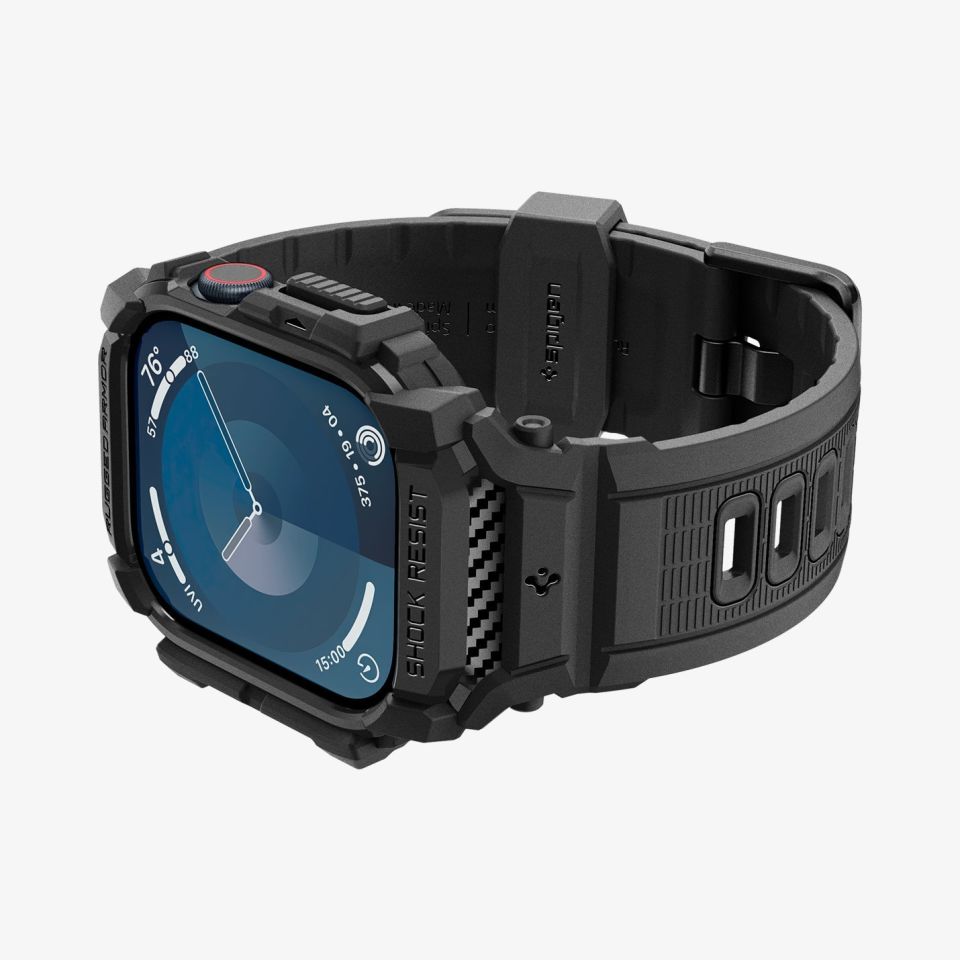 Spigen Apple Watch 46mm Seri 10 Kılıf & Kordon Kayış Rugged Armor Pro