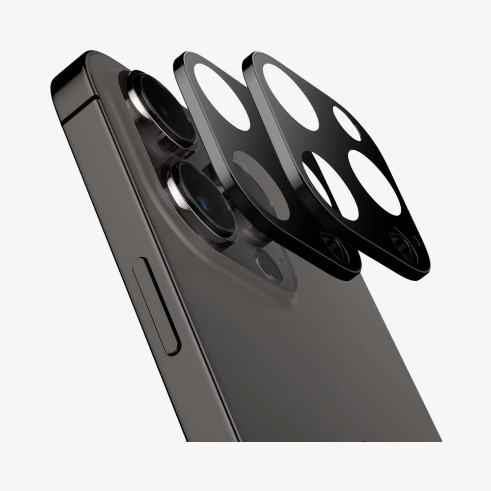 Spigen Caseology iPhone 14 Pro Max / 14 Pro Kamera Lens Camı Koruyucu Crystal Clear (2 Adet) Black