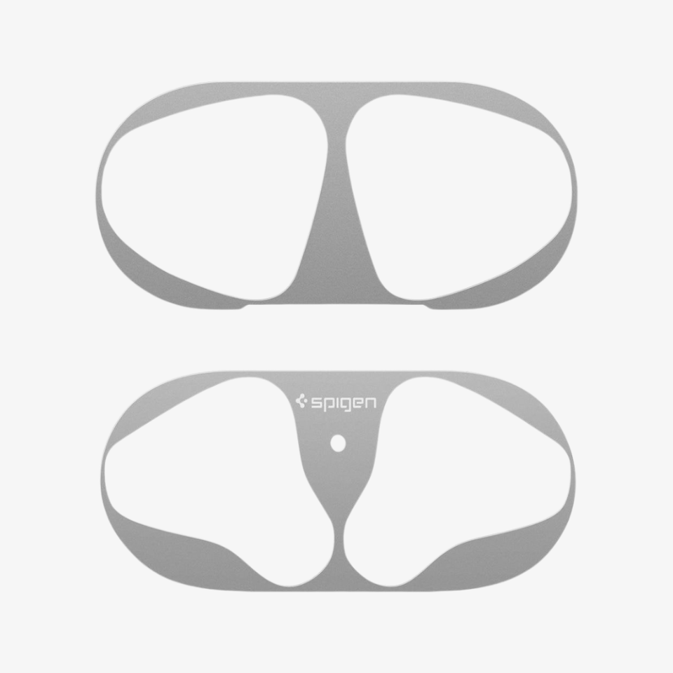 AirPods 2/1 Nesil Kapak İçi Kir / Toz Önleyici, Spigen Shine Shield (2 Adet) Metal Silver