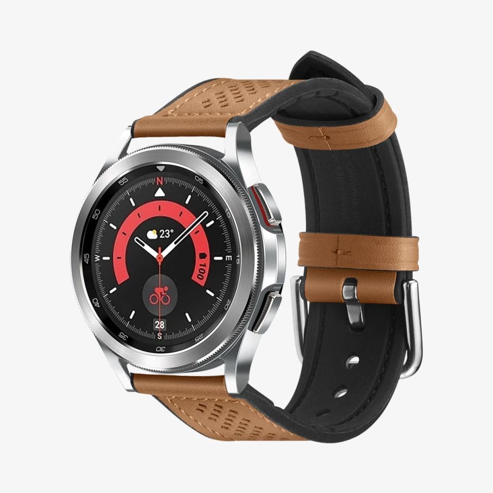 Spigen Samsung Galaxy Watch Serisi (41mm / 42mm) Kayış Kordon Band Retro Fit (20mm) Brown