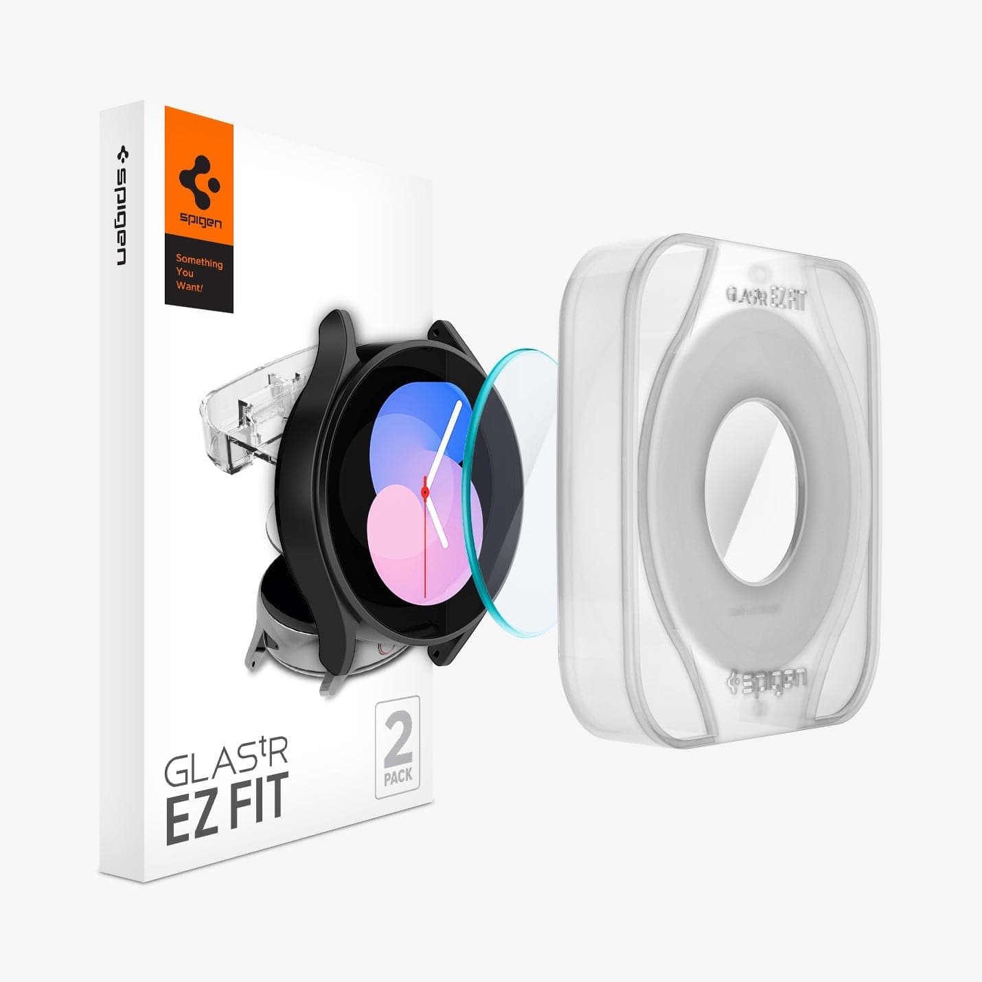 Galaxy Watch 5 / 4 (40mm) Cam Ekran Koruyucu Kolay Kurulum, Spigen Glas.tR EZ Fit Slim HD (2 Adet)