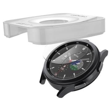 Galaxy Watch 4 Classic (41mm / 42mm) Cam Ekran Koruyucu Kolay Kurulum, Spigen Glas.tR EZ Fit Slim HD (2 Adet)