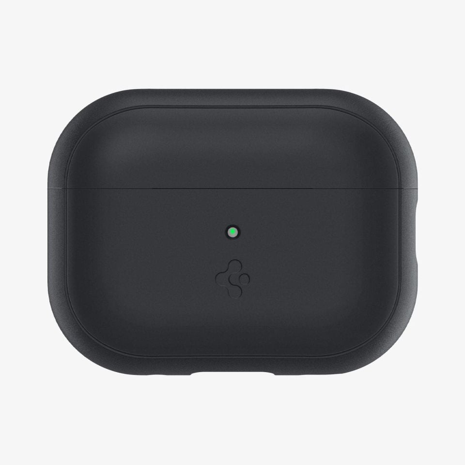AirPods Pro (2.Nesil) Kılıf, Spigen Silicone Fit + Strap (Askı İpi) Black