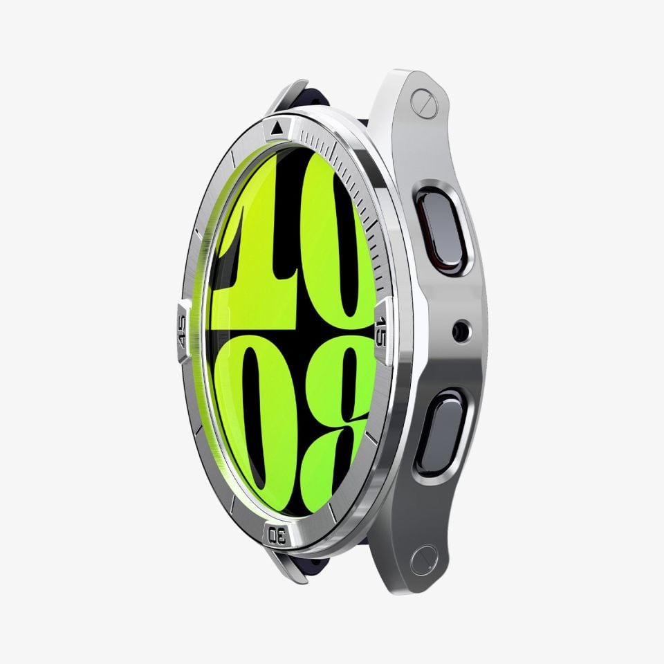 Spigen Galaxy Watch 7 (44mm) Kılıf Bezel Tune Pro Silver