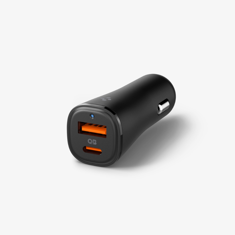 Spigen 48W USB-C 2 Port Araç içi Güç Adaptörü - Samsung PPS Destekli Hızlı Şarj Aleti iPhone & Android & iPad Type-C PD 3.0 30W + QC 3.0 18W