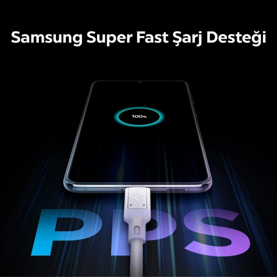 Spigen 48W USB-C 2 Port Araç içi Güç Adaptörü - Samsung PPS Destekli Hızlı Şarj Aleti iPhone & Android & iPad Type-C PD 3.0 30W + QC 3.0 18W