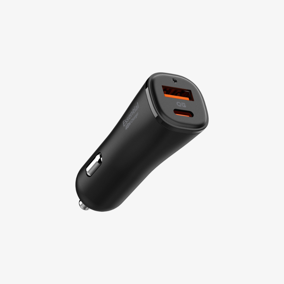 Spigen 48W USB-C 2 Port Araç içi Güç Adaptörü - Samsung PPS Destekli Hızlı Şarj Aleti iPhone & Android & iPad Type-C PD 3.0 30W + QC 3.0 18W