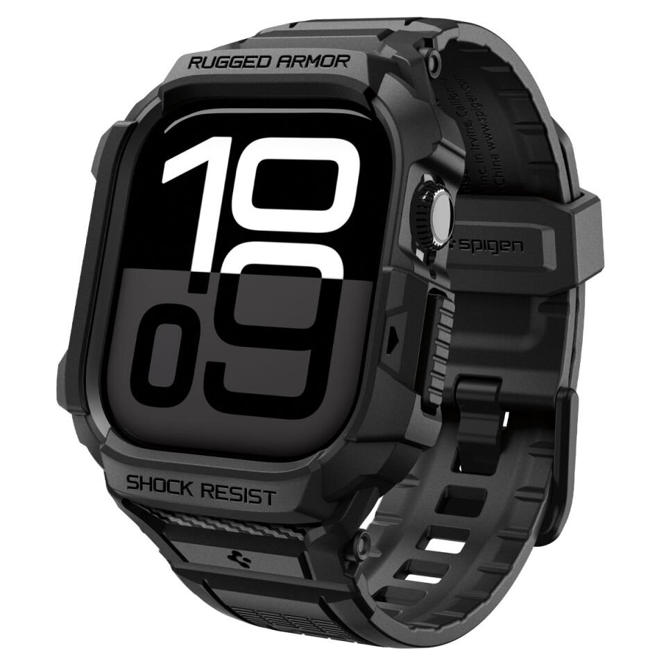 Spigen Apple Watch 46mm Seri 11/10 ile Uyumlu Kılıf & Kordon Kayış Rugged Armor Pro 2