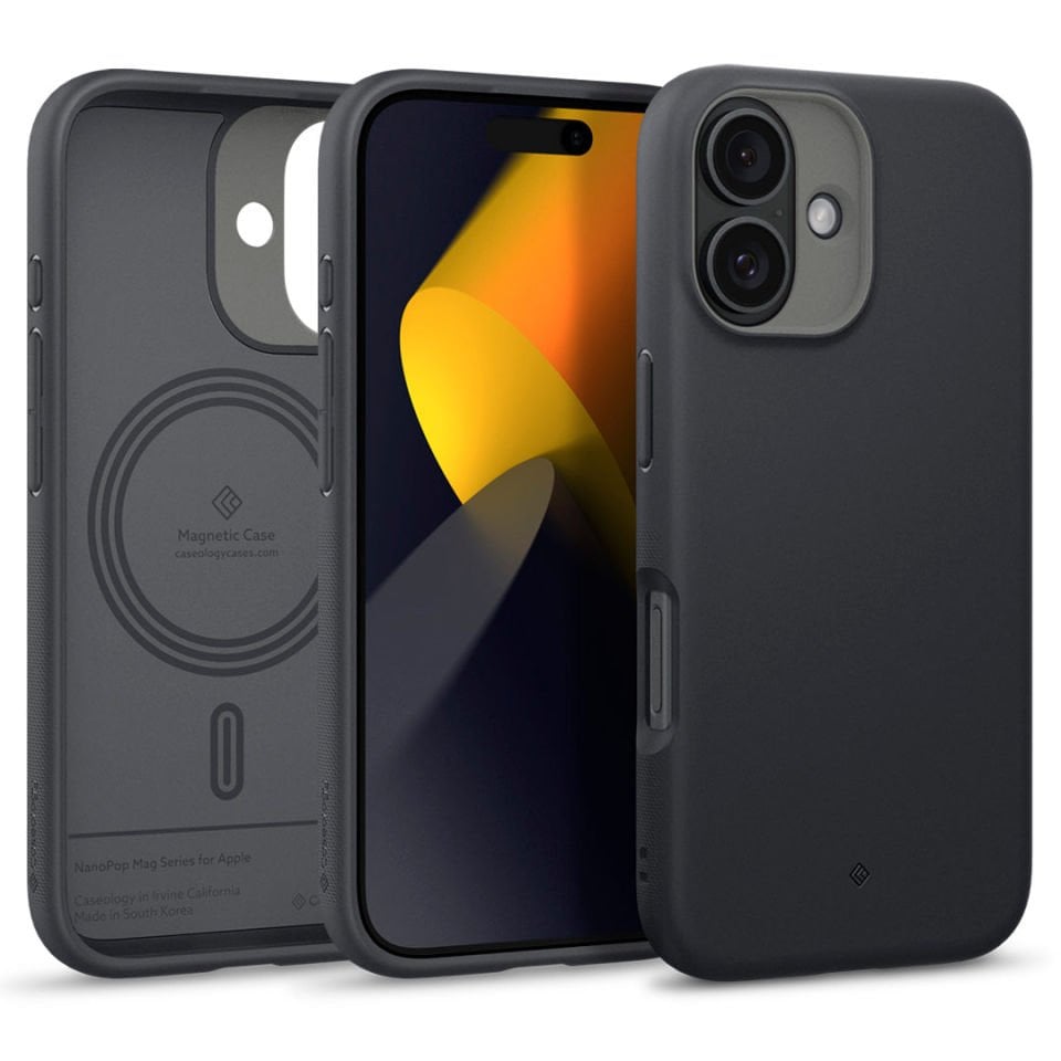 Caseology iPhone 16 Kılıf Nano Pop Mag MagSafe Özellikli Black Sesame