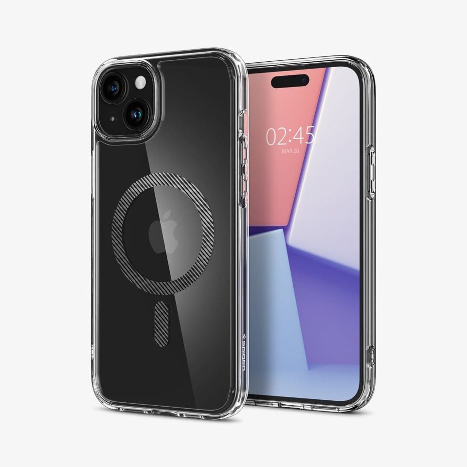 iPhone 15 Plus Kılıf, Spigen Ultra Hybrid Magfit (Magsafe Uyumlu) Carbon Fiber