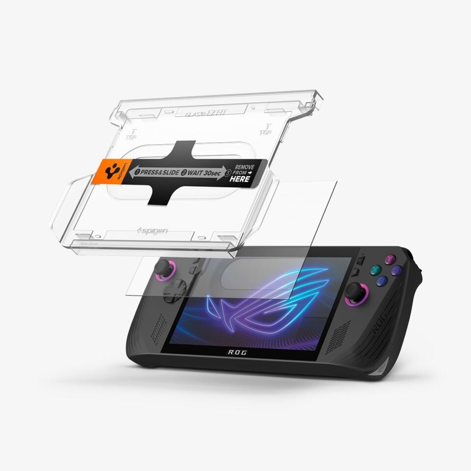 Spigen Asus Rog Ally X ile Uyumlu Cam Ekran Koruyucu Kolay Kurulum Glas.tR EZ Fit Slim HD (2 Adet) - AGL09347