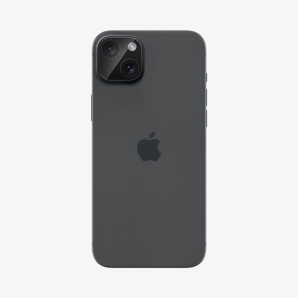 Spigen iPhone 15 / 15 Plus / 14 / 14 Plus Kamera Lens Camı Koruyucu Glas.tR Optik (2 Adet) Black