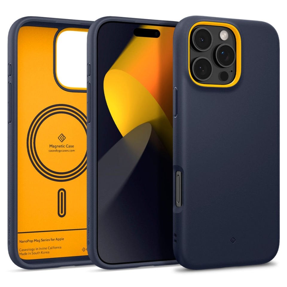 Caseology iPhone 16 Pro Kılıf Nano Pop Mag MagSafe Özellikli Blueberry Navy