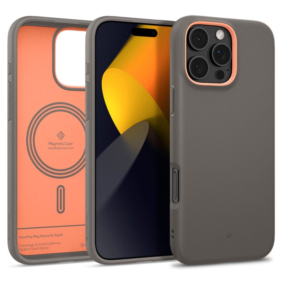 Caseology iPhone 16 Pro Kılıf Nano Pop Mag MagSafe Özellikli Papaya Gray