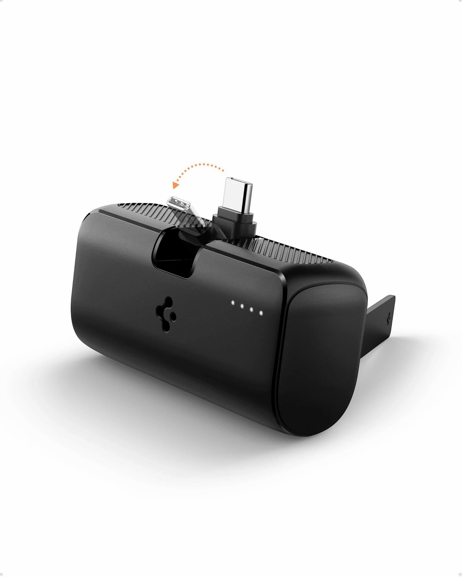 Spigen 5000 mAh Ultra Mini 22.5W USB-C Giriş / Çıkış Hızlı Şarj 2 Portlu Tak-Çalıştır Standlı Powerbank / Entegre Type-C Portlu Stand Özellikli Taşınabilir Şarj Cihazı EA2205 Black