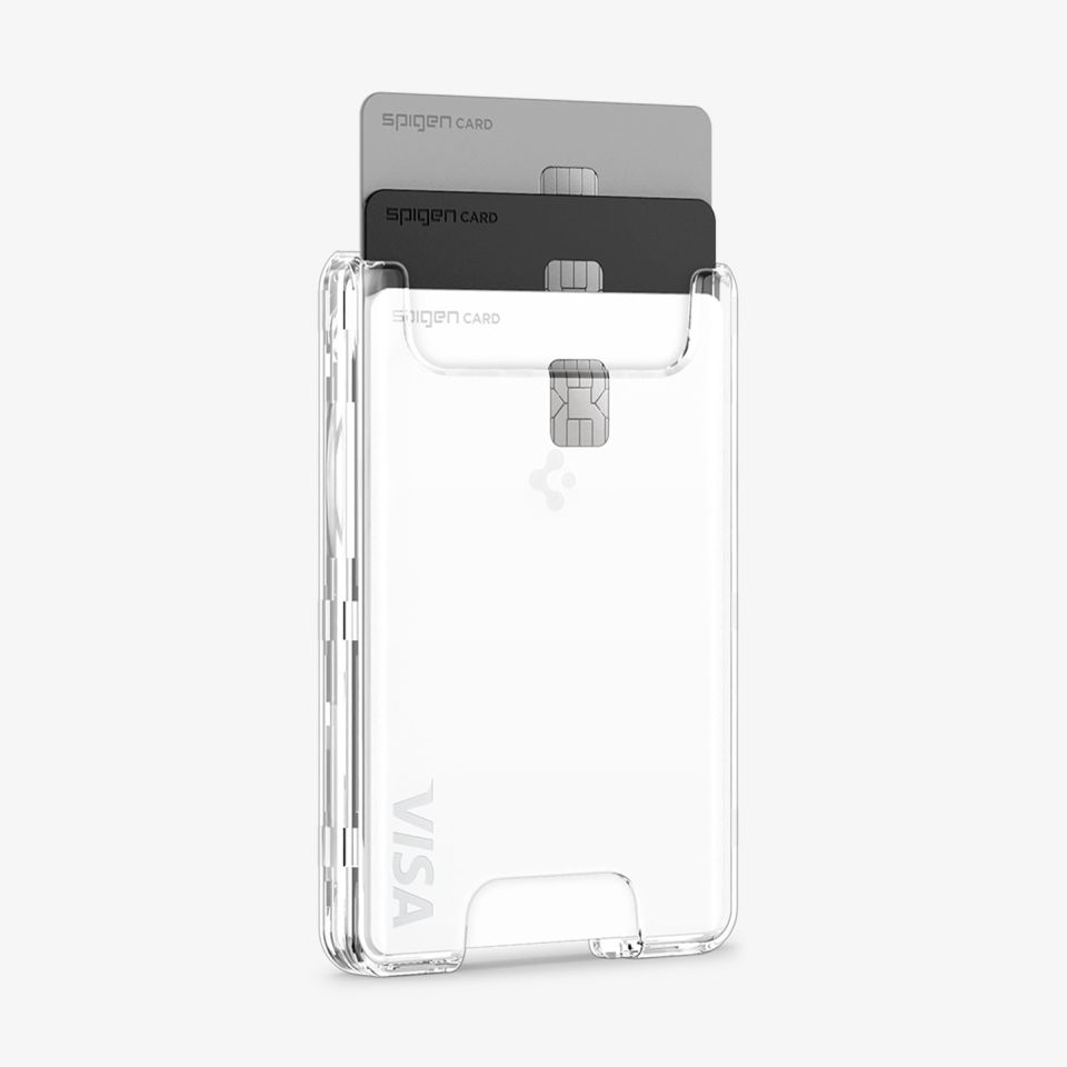 Spigen iPhone için MagSafe Özellikli 3 Kartlı Manyetik Cüzdan Ultra Hybrid Crystal Clear