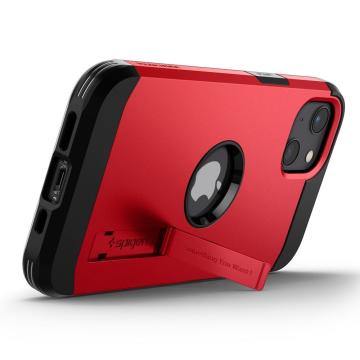 iPhone 13 Kılıf, Spigen Tough Armor Military Grade Red