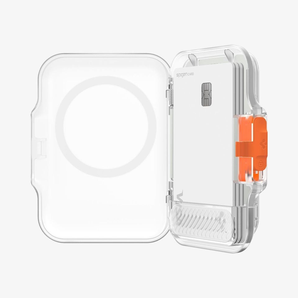 Spigen iPhone için MagSafe Özellikli 6 Kartlı Manyetik Cüzdan TinTap Frost Clear