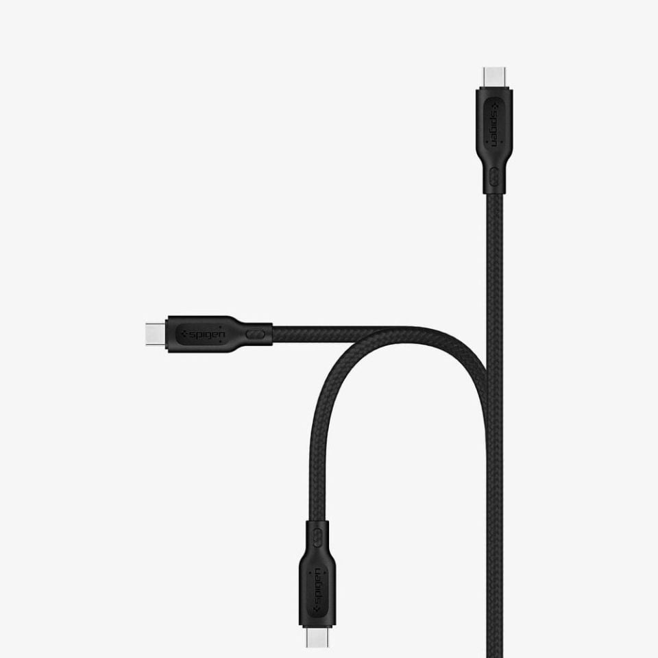 Spigen USB-C to USB-C 1.5 Metre Örgü Kablo 60W Güç / PPS 2.0 Super Hızlı Şarj / Data Type-C Ekstra Dayanıklı DuraSync C11C1