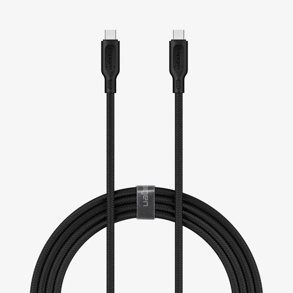 Spigen USB-C to USB-C 1.5 Metre Örgü Kablo 60W Güç / PPS 2.0 Super Hızlı Şarj / Data Type-C Ekstra Dayanıklı DuraSync C11C1