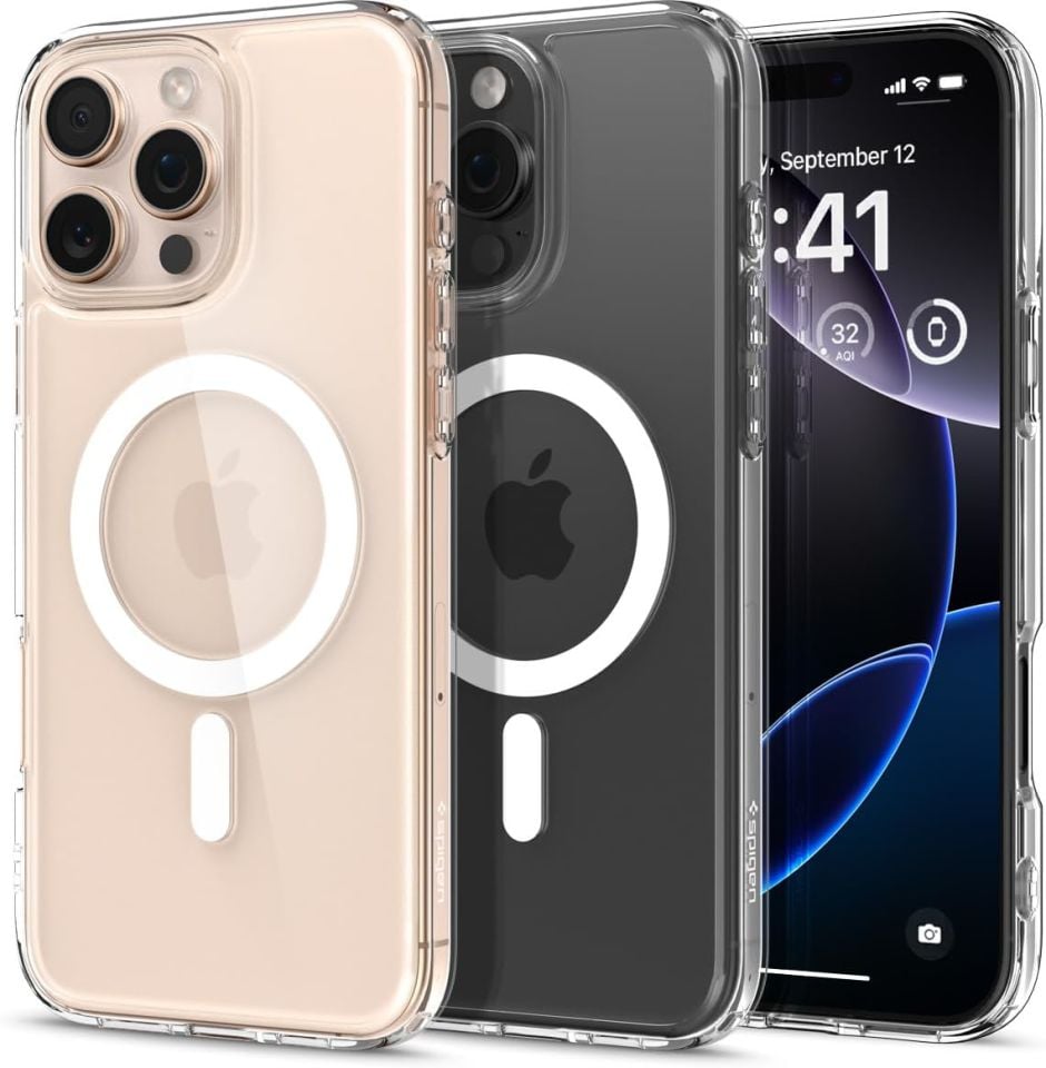 Spigen iPhone 16 Pro Max Kılıf Ultra Hybrid MagFit + Glas.tR EZ Fit Slim HD Kolay Kurulum Cam Ekran Koruyucu + MagSafe Özellikli Kılıf White