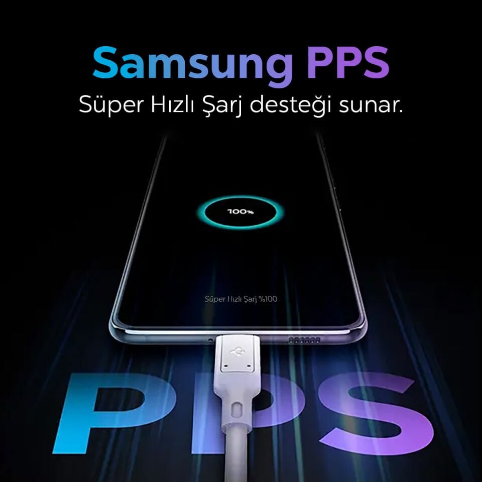 Spigen 20000 mAh Alüminyum Kasa 30W USB-C + USB-A Giriş / Çıkış Hızlı Şarj 3 Portlu Powerbank / 1 Metre Type-C Harici Kablolu Taşınabilir Şarj Cihazı + Taşıma Çantası EA3020 Gray