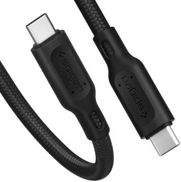 Spigen USB-C to USB-C 1 Metre Kevlar Kablo 100W Güç / PPS 2.0 Super Hızlı Şarj / Data Type-C Kurşun Geçirmez Örgü Ekstra Dayanıklı DuraSync C10C3