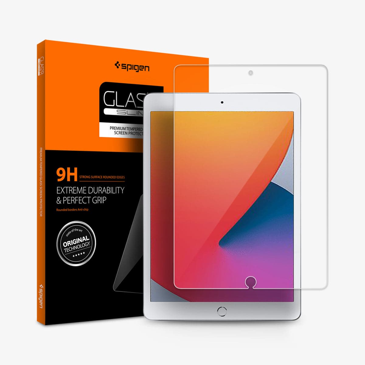 Apple iPad 10.2\'\' WIFI 9.Nesil (2021) / 8.Nesil (2020) / 7.Nesil (2019) Cam Ekran Koruyucu, Spigen GLAS.tR SLIM