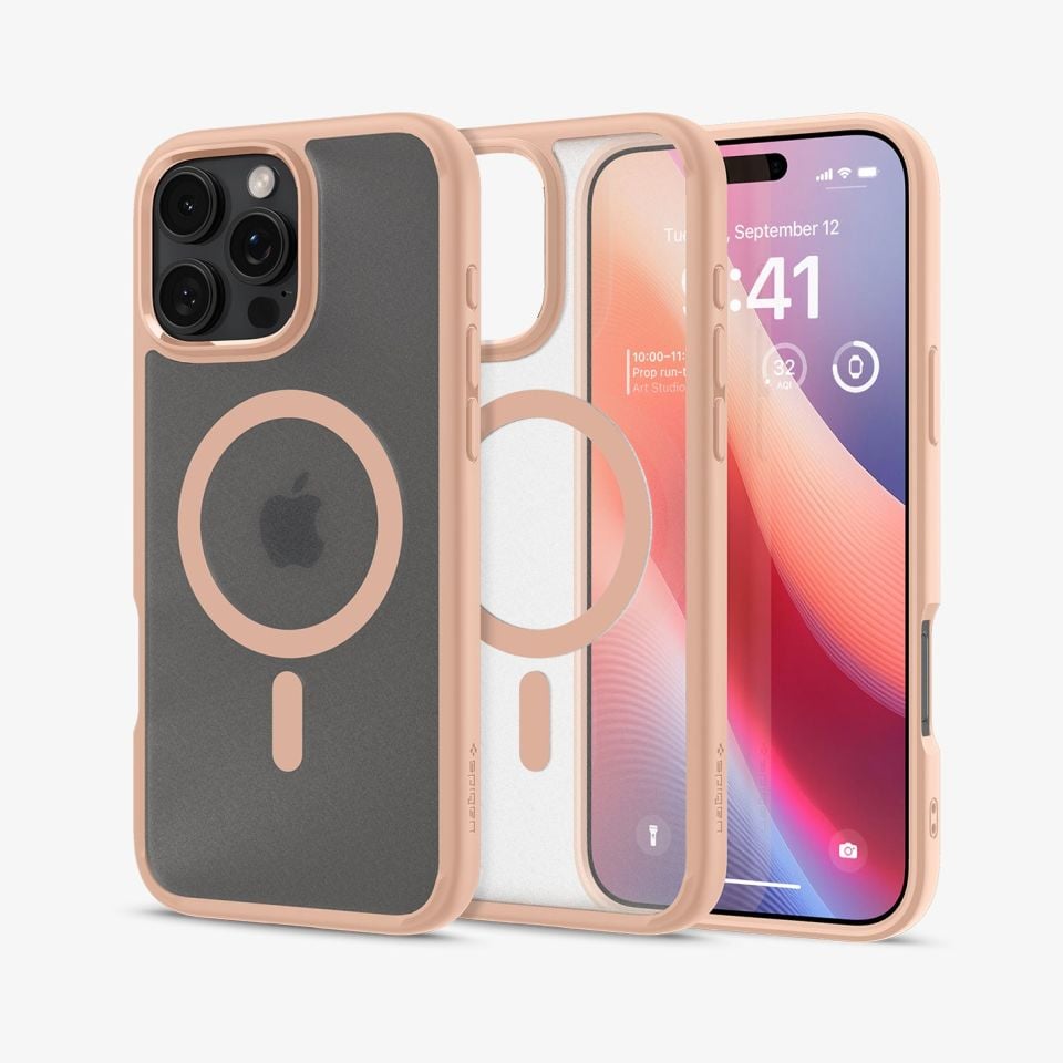 Spigen iPhone 16 Pro Max Kılıf Ultra Hybrid MagFit MagSafe Özellikli Frost Rose Titanium