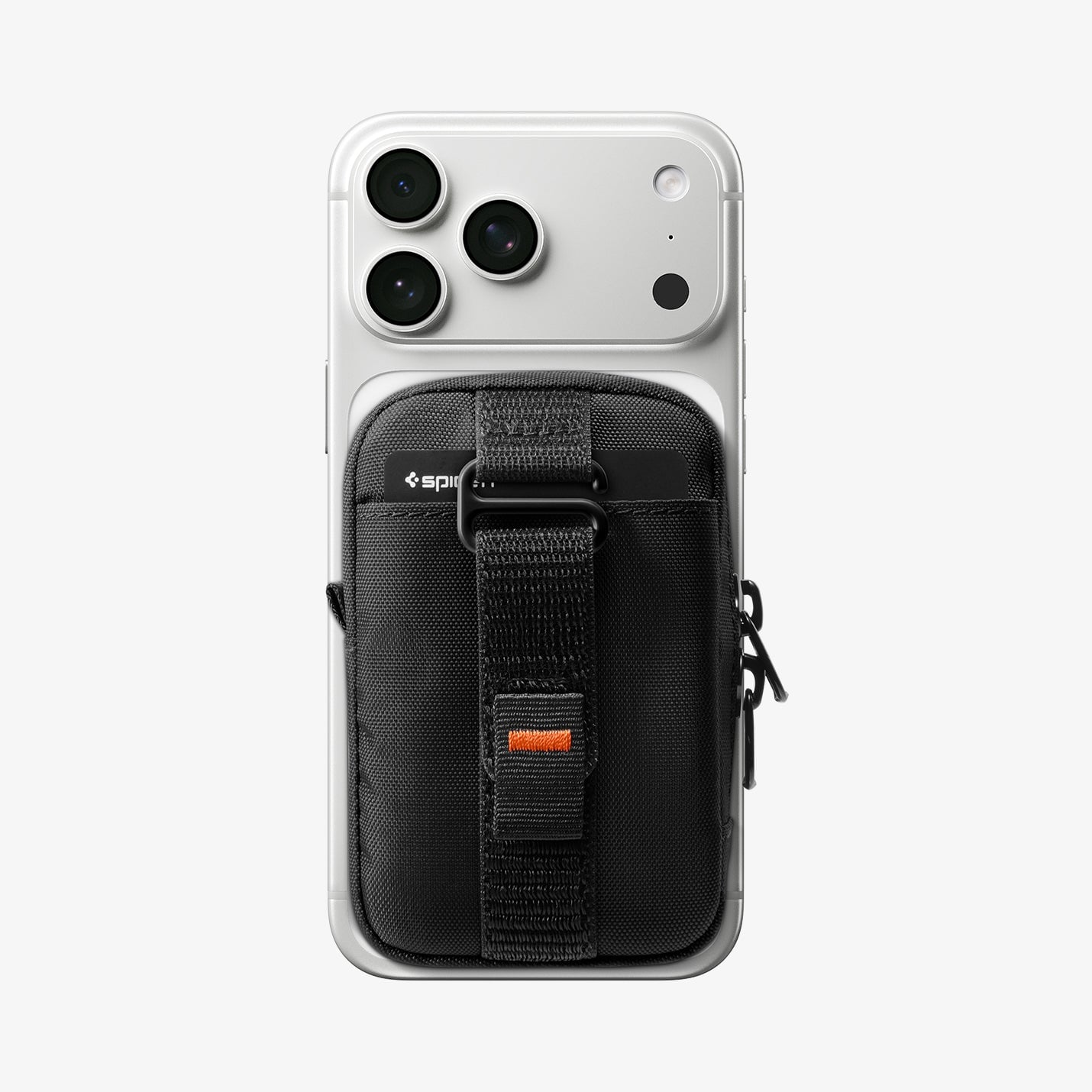 Spigen Apple iPhone ve Samsung Galaxy MagFit+ Kılıflar ile Uyumlu Tintap Zip MagSafe Organizer RFID Korumalı / AirPods Bölmeli Çanta 7 Kartlı Manyetik Cüzdan Black
