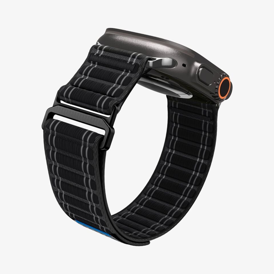 Spigen Apple Watch 49mm Ultra Seri 3/2/1 - 46mm Seri 11/10 - 45mm Seri 9/8/7 - 44mm Seri SE3/SE2/SE/6/5/4 ile Uyumlu Kordon Kayış Band WBF0