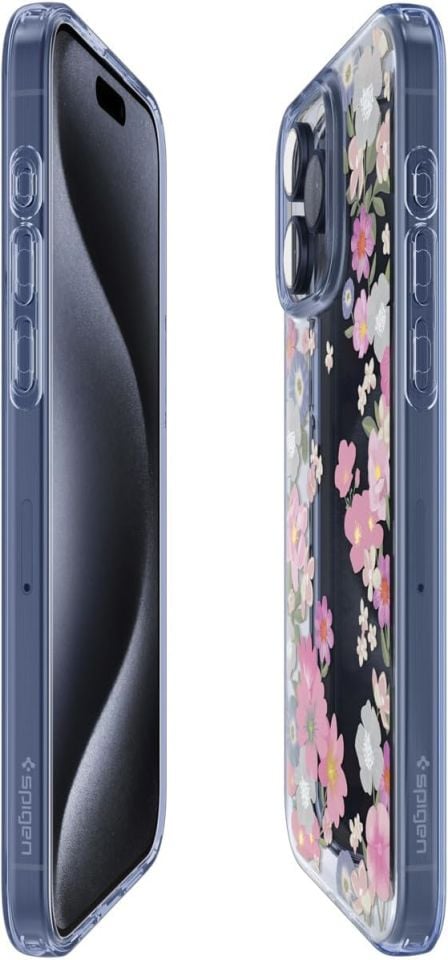iPhone 15 Pro Kılıf, Spigen Liquid Crystal 4 Tarafı Tam Koruma Blossom