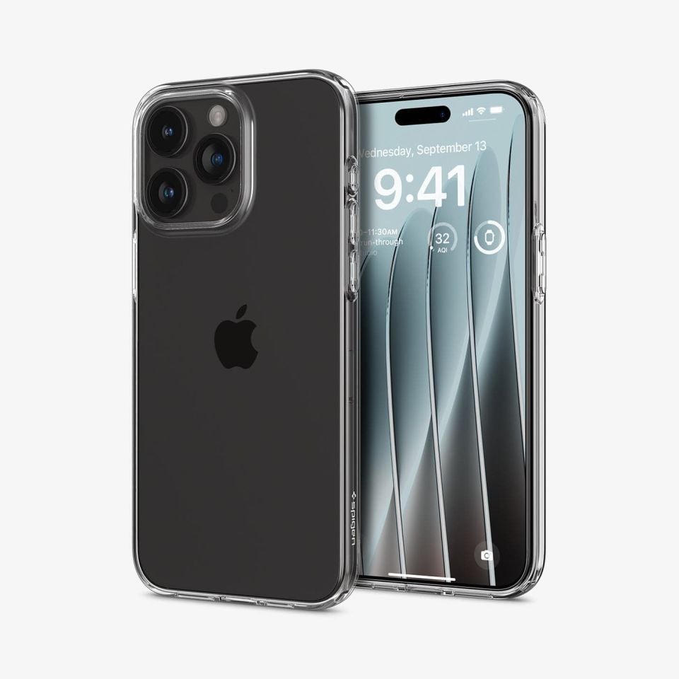 iPhone 15 Pro Kılıf, Spigen Liquid Crystal 4 Tarafı Tam Koruma Crystal Clear