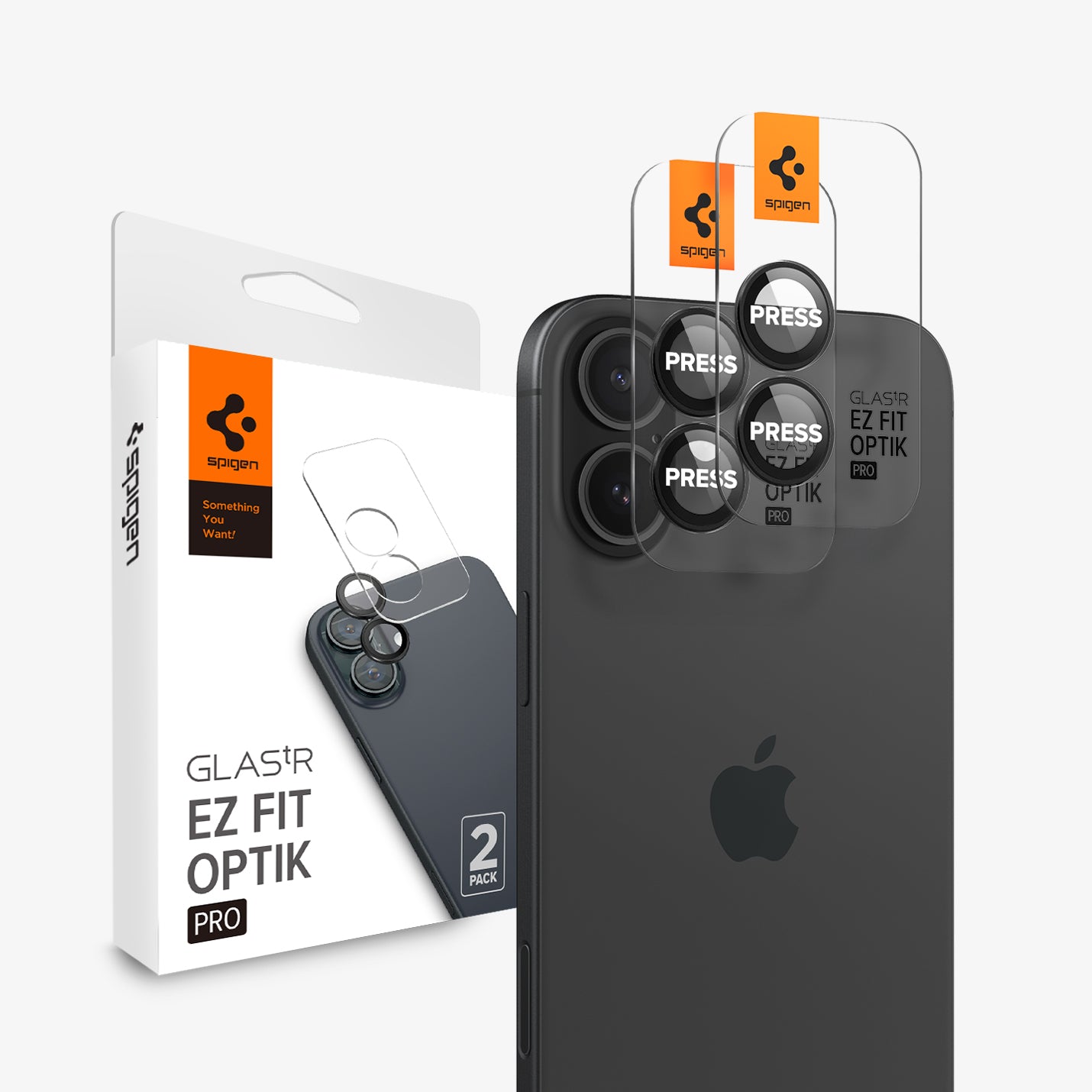 Spigen iPhone 16 Plus / iPhone 16 Kamera Lens Camı Koruyucu Glas.tR EZ Fit Optik Pro Black (2 Adet)