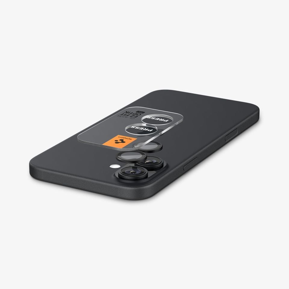 Spigen iPhone 16 Plus / iPhone 16 Kamera Lens Camı Koruyucu Glas.tR EZ Fit Optik Pro Black (2 Adet) Black
