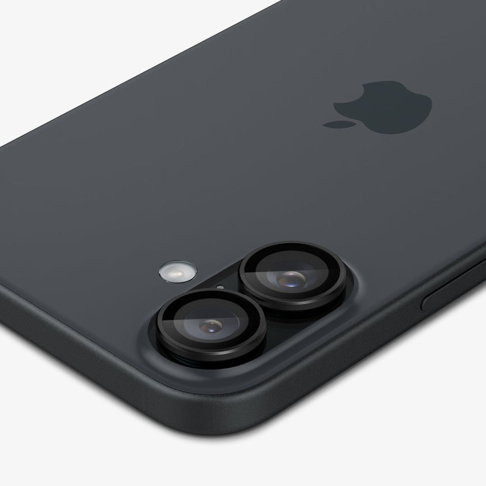 Spigen iPhone 16 Plus / iPhone 16 Kamera Lens Camı Koruyucu Glas.tR EZ Fit Optik Pro Black (2 Adet) Black