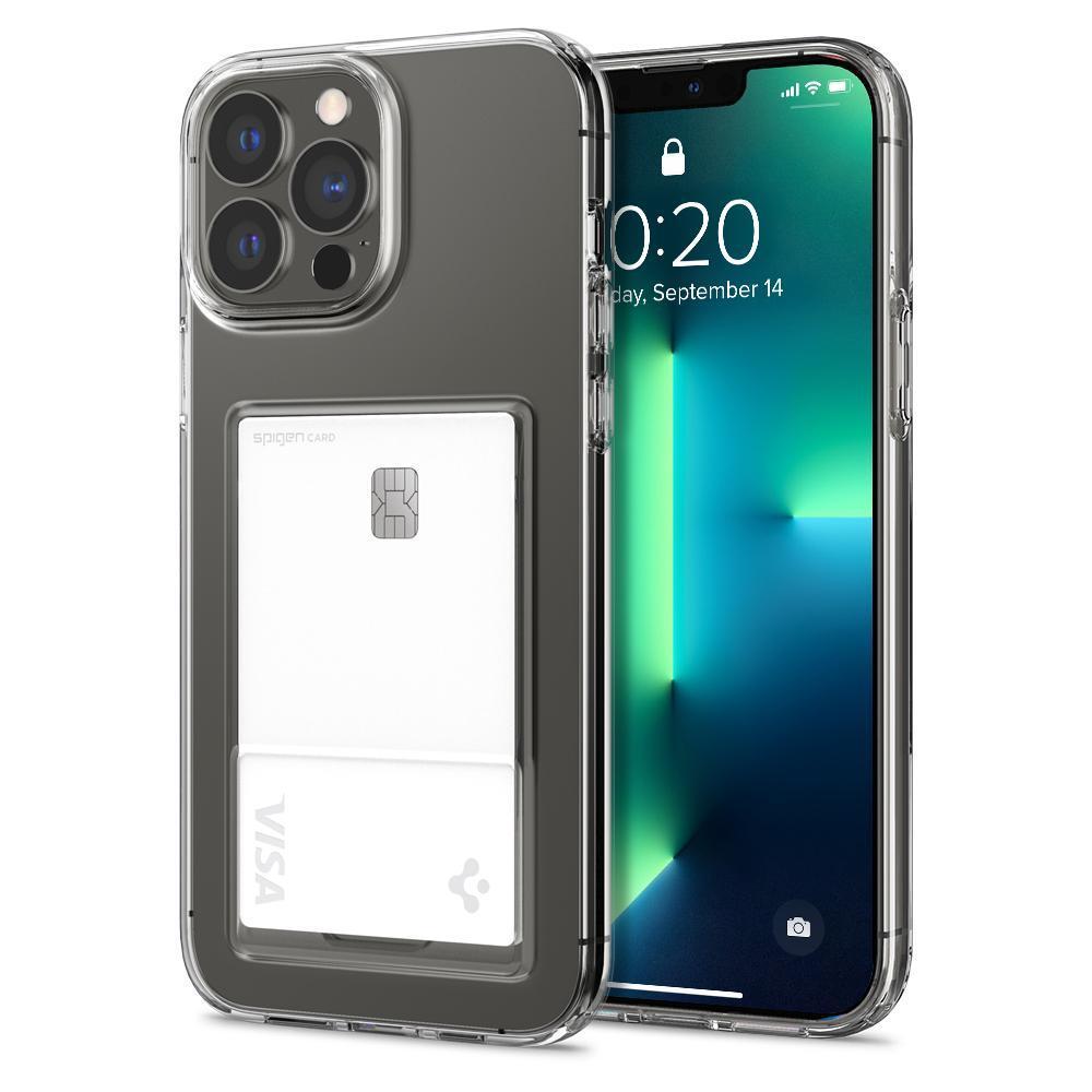 iPhone 13 Pro Kılıf, Spigen Crystal Slot Dual Wallet Crystal Clear