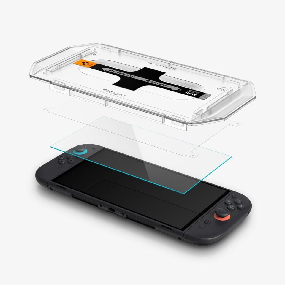Spigen Nintendo Switch 2 ile Uyumlu Cam Ekran Koruyucu Kolay Kurulum Glas.tR EZ Fit Slim HD (2 Adet)