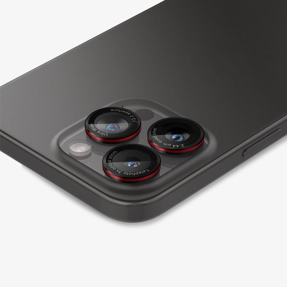 Spigen iPhone 16 Pro Max / 16 Pro / 15 Pro Max / 15 Pro / 14 Pro Max / 14 Pro Kamera Lens Camı Koruyucu Glas.tR EZ Fit Optik Pro L-Serisi (2 Adet)