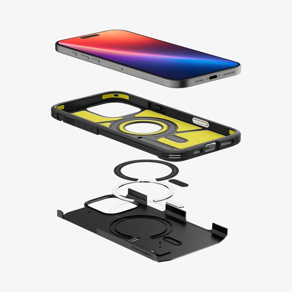 Spigen iPhone 16 Pro Max Kılıf Tough Armor AI T (Kamera Buton Korumalı) MagFit MagSafe Özellikli Black