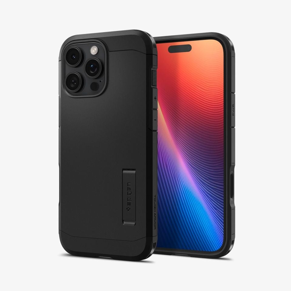 Spigen iPhone 16 Pro Max Kılıf Tough Armor AI T (Kamera Buton Korumalı) MagFit MagSafe Özellikli Black