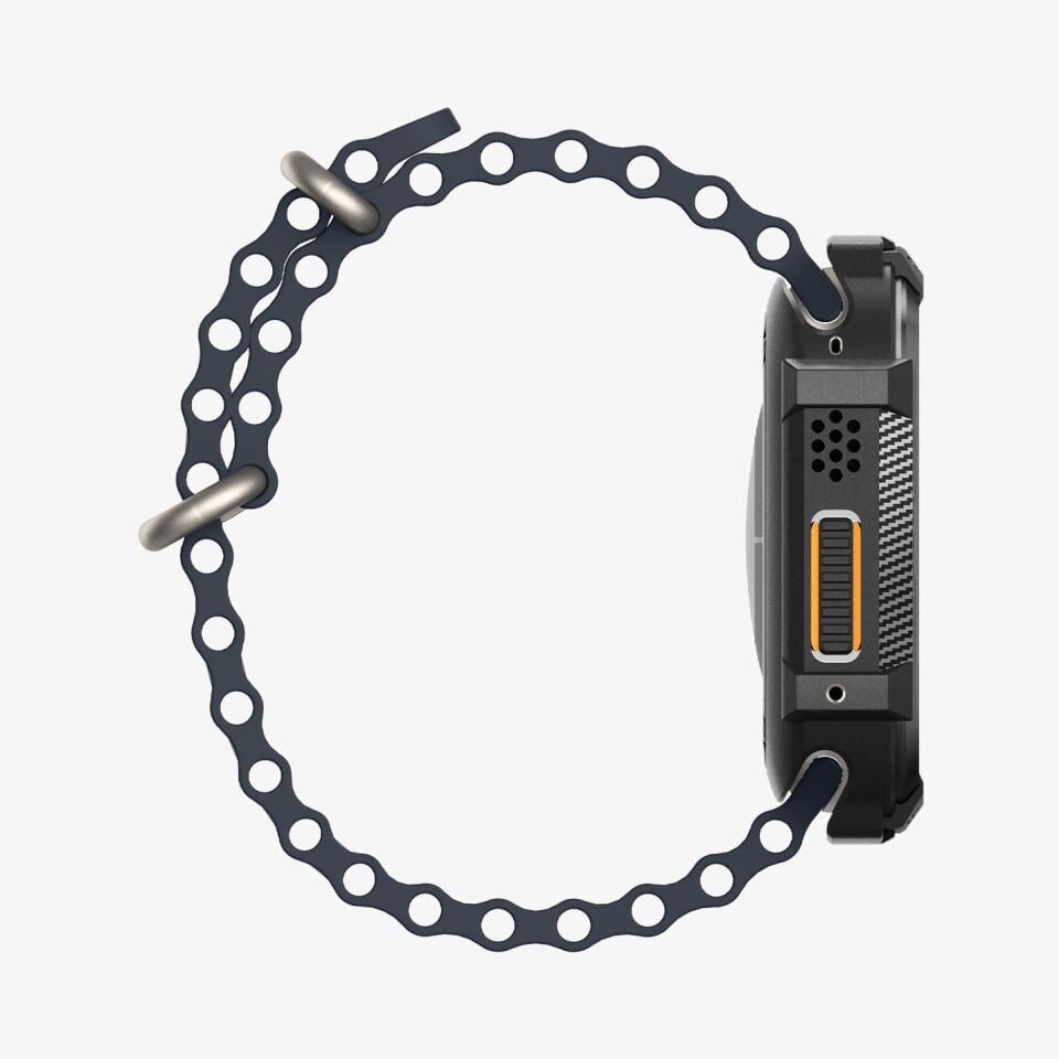 Spigen Apple Watch Ultra 49mm 3/2/1 ile Uyumlu Kılıf Rugged Armor + Cam Ekran Koruyucu Matte Black