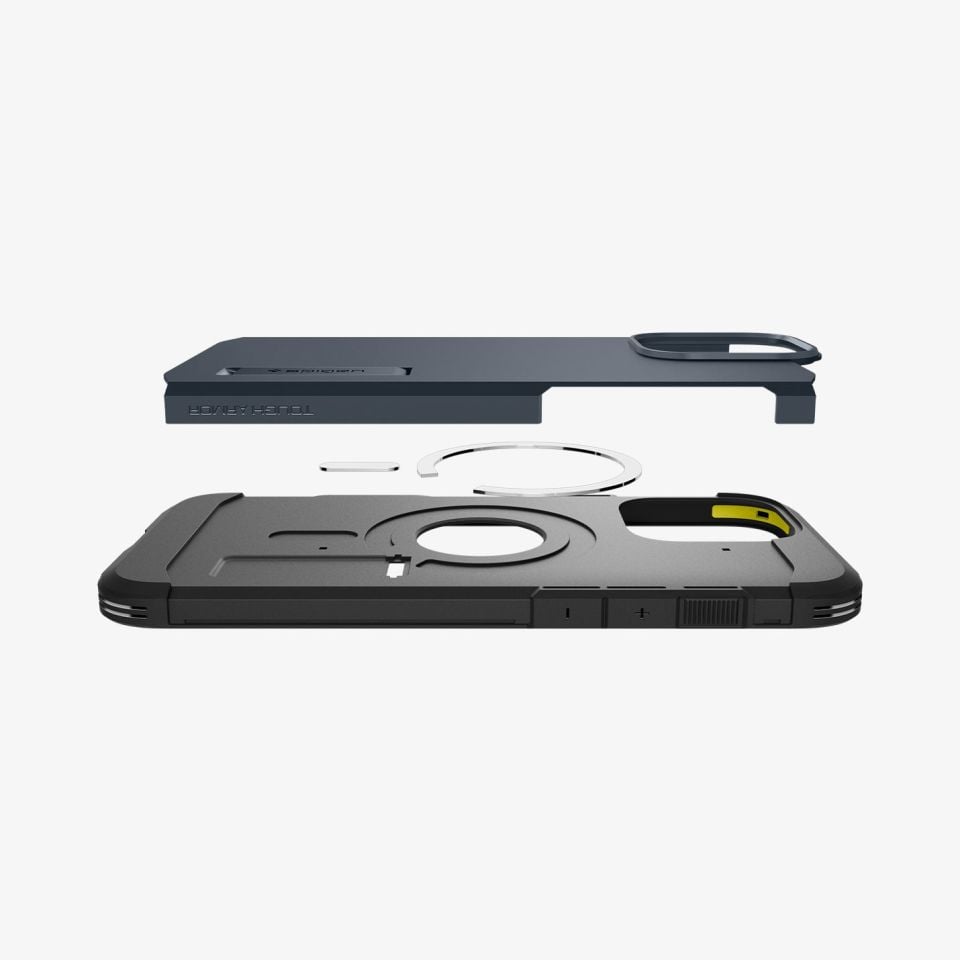 Spigen iPhone 16 Pro Max Kılıf Tough Armor AI T (Kamera Buton Korumalı) MagFit MagSafe Özellikli Metal Slate