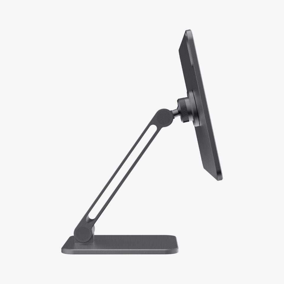 Spigen Apple iPad Air 11'' 2026-2025-2024 / 10.9” 2022-2020 MagFit Manyetik Kablosuz Şarj Standı / 360° Dönebilen Ayarlanabilir Alüminyum Tablet Standı (Kablo Dahil Değildir) LD207W1