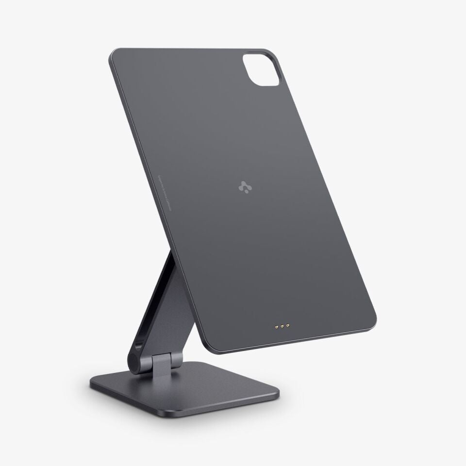 Spigen Apple iPad Air 11'' 2026-2025-2024 / 10.9” 2022-2020 MagFit Manyetik Kablosuz Şarj Standı / 360° Dönebilen Ayarlanabilir Alüminyum Tablet Standı (Kablo Dahil Değildir) LD207W1